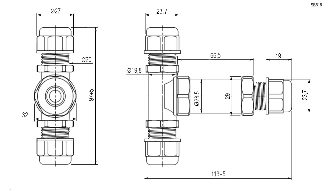 Миниатюра: Схема SB616 3Pin 16A/250V IP68