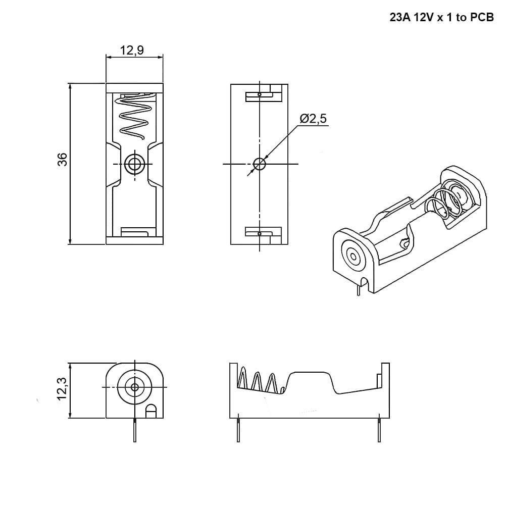 Миниатюра: Схема 23A 12V x 1 to PCB