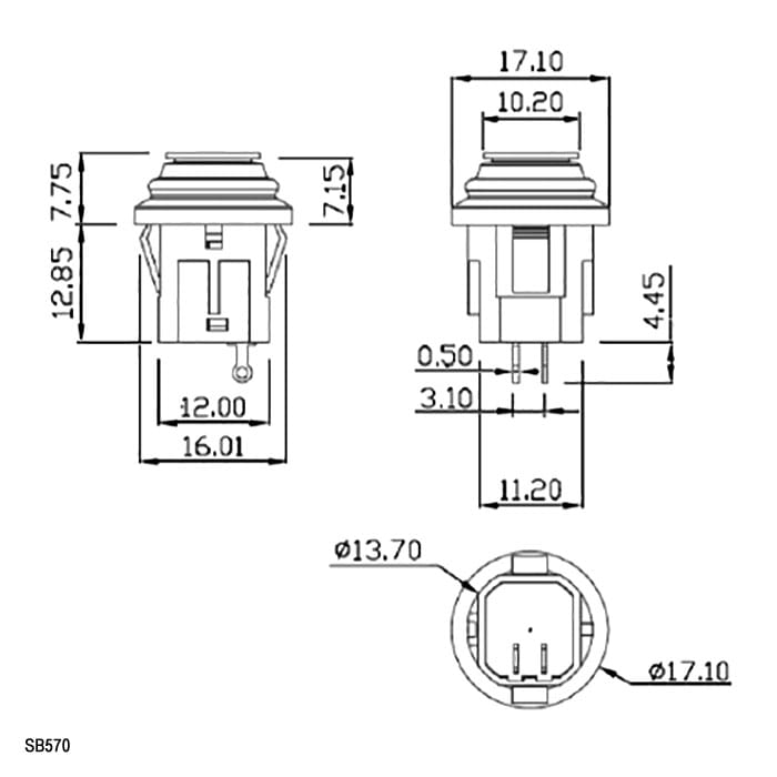 Миниатюра: Схема SB570-G IP65 off-(on) ф14mm
