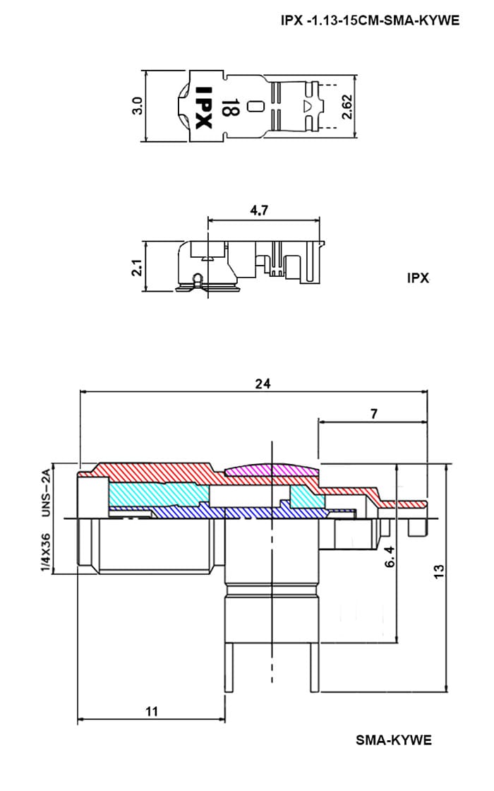 Миниатюра: Схема IPX -1.13-15CM-SMA-KYWE