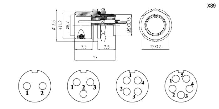Миниатюра: Схема XS9-2(Zn) panel plug