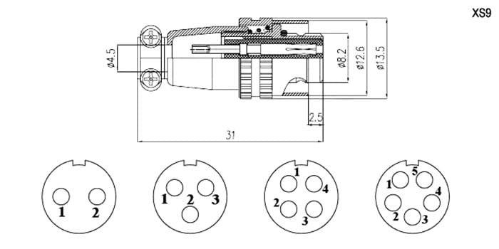 Миниатюра: Схема XS9-2(Zn) cable jack