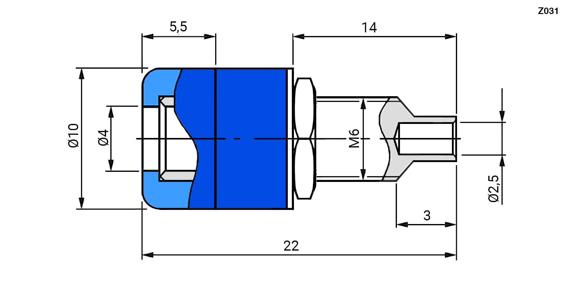 Миниатюра: Схема Z031 4mm Socket BLUE