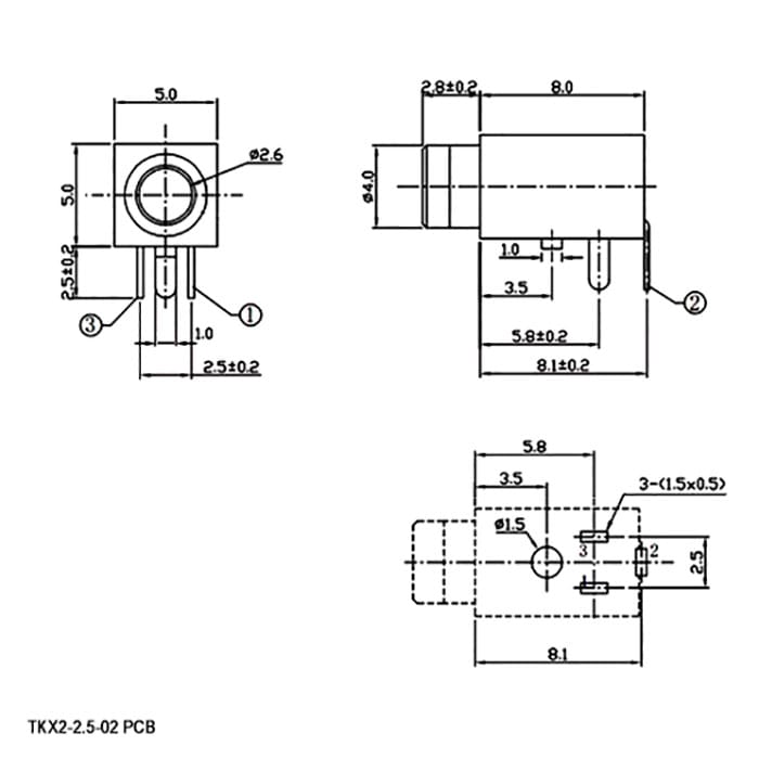 Миниатюра: Схема TKX2-2.5-02 PCB jack
