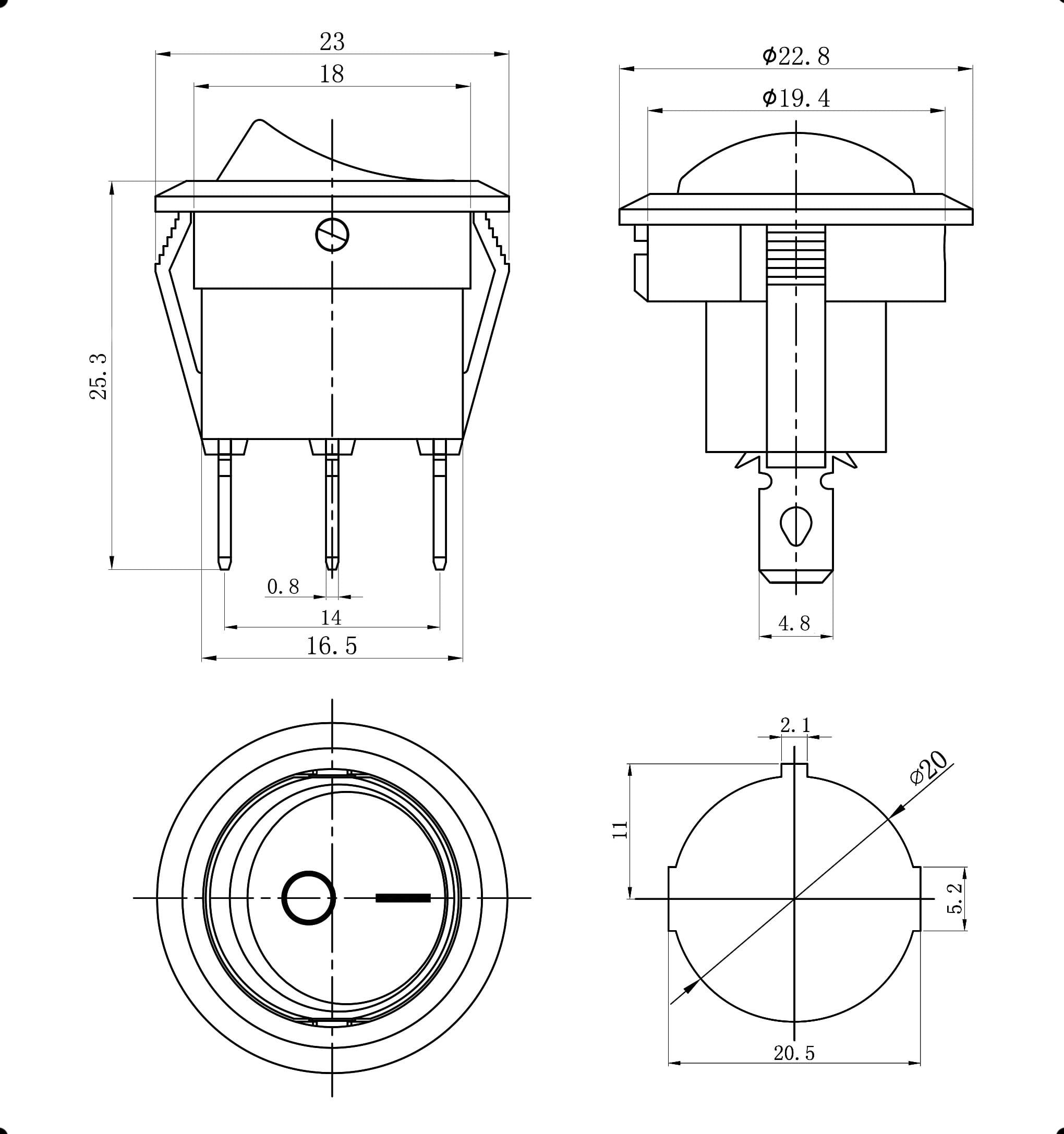 Миниатюра: Схема KCD1-101N-8-C3-R/3P on-off 1