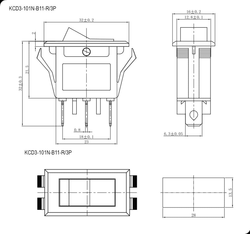 Миниатюра: Схема KCD3-101N-C2-R/3P on-off 3