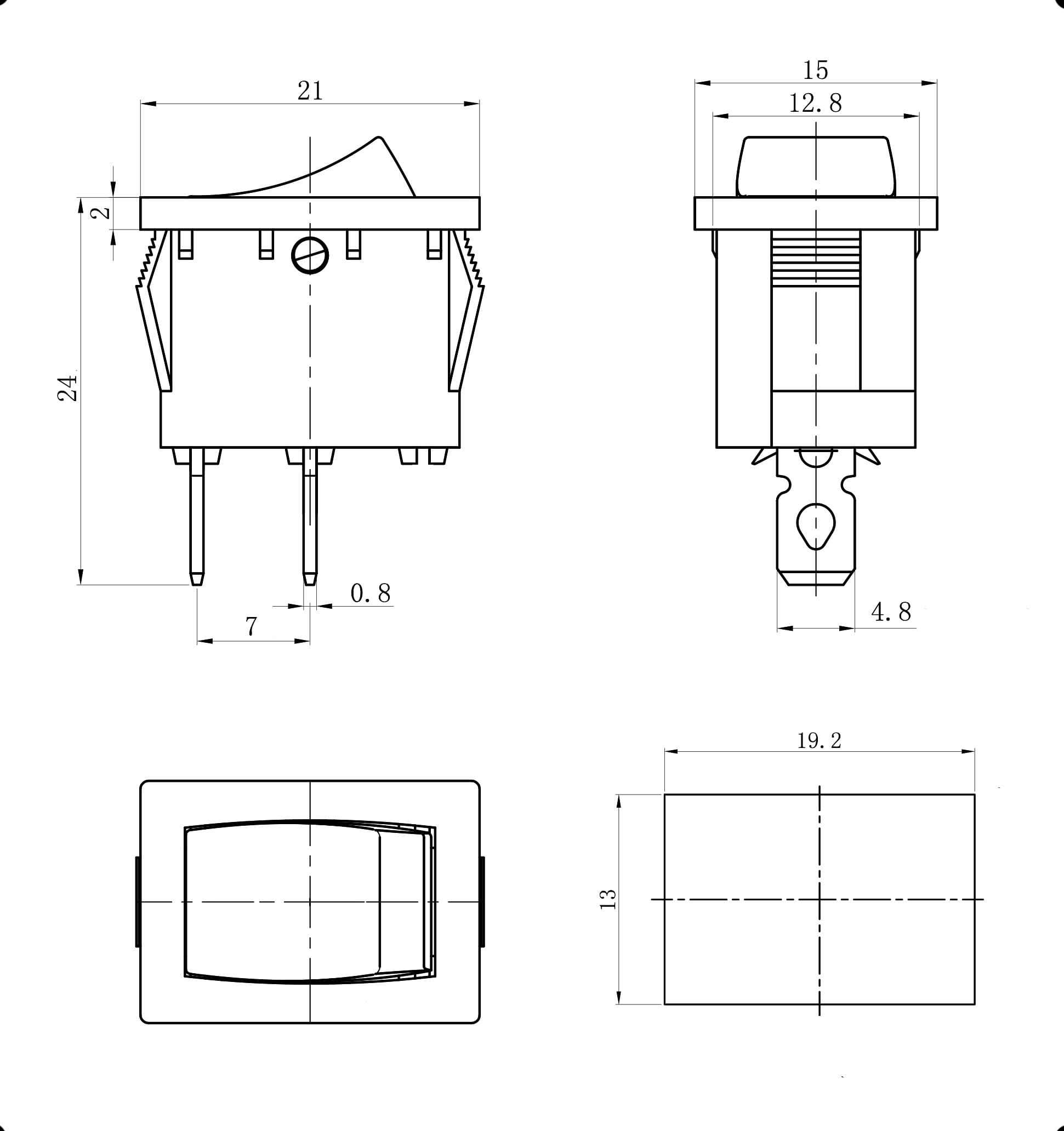 Миниатюра: Схема KCD1-101-C1-B/2P on-off 2