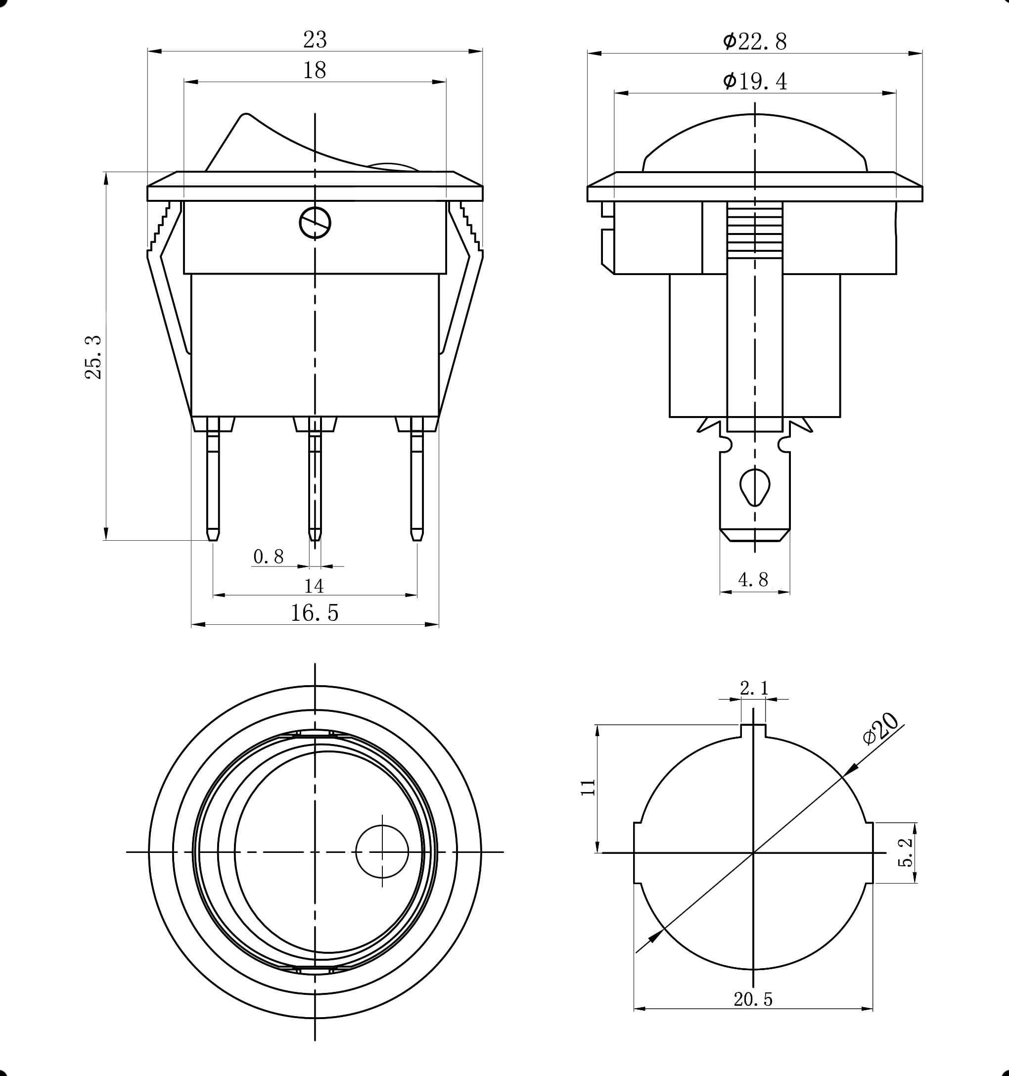 Миниатюра: Схема KCD1-101EN-8-R/3P on-off 1