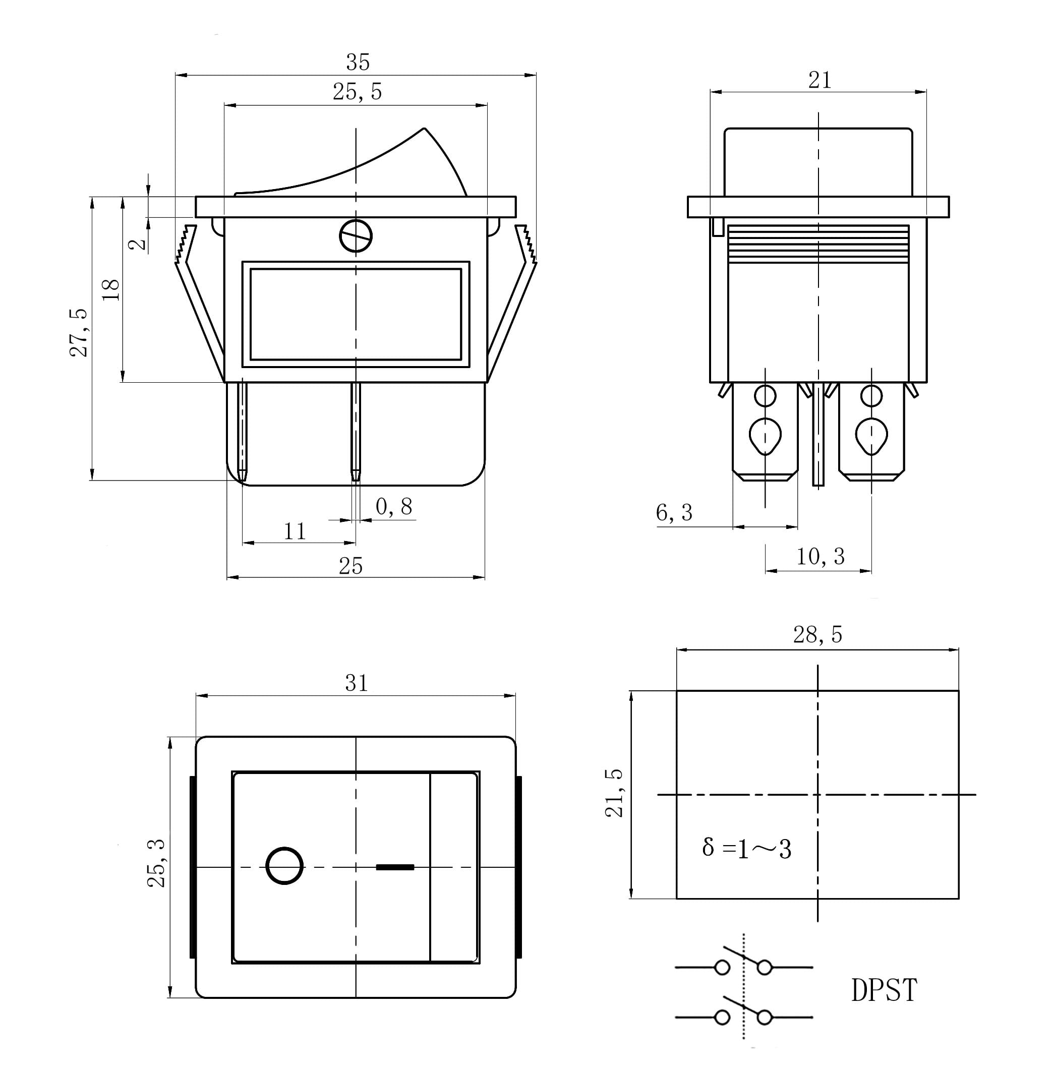 Миниатюра: Схема KCD4-201N-C3-G/4P on-off 2