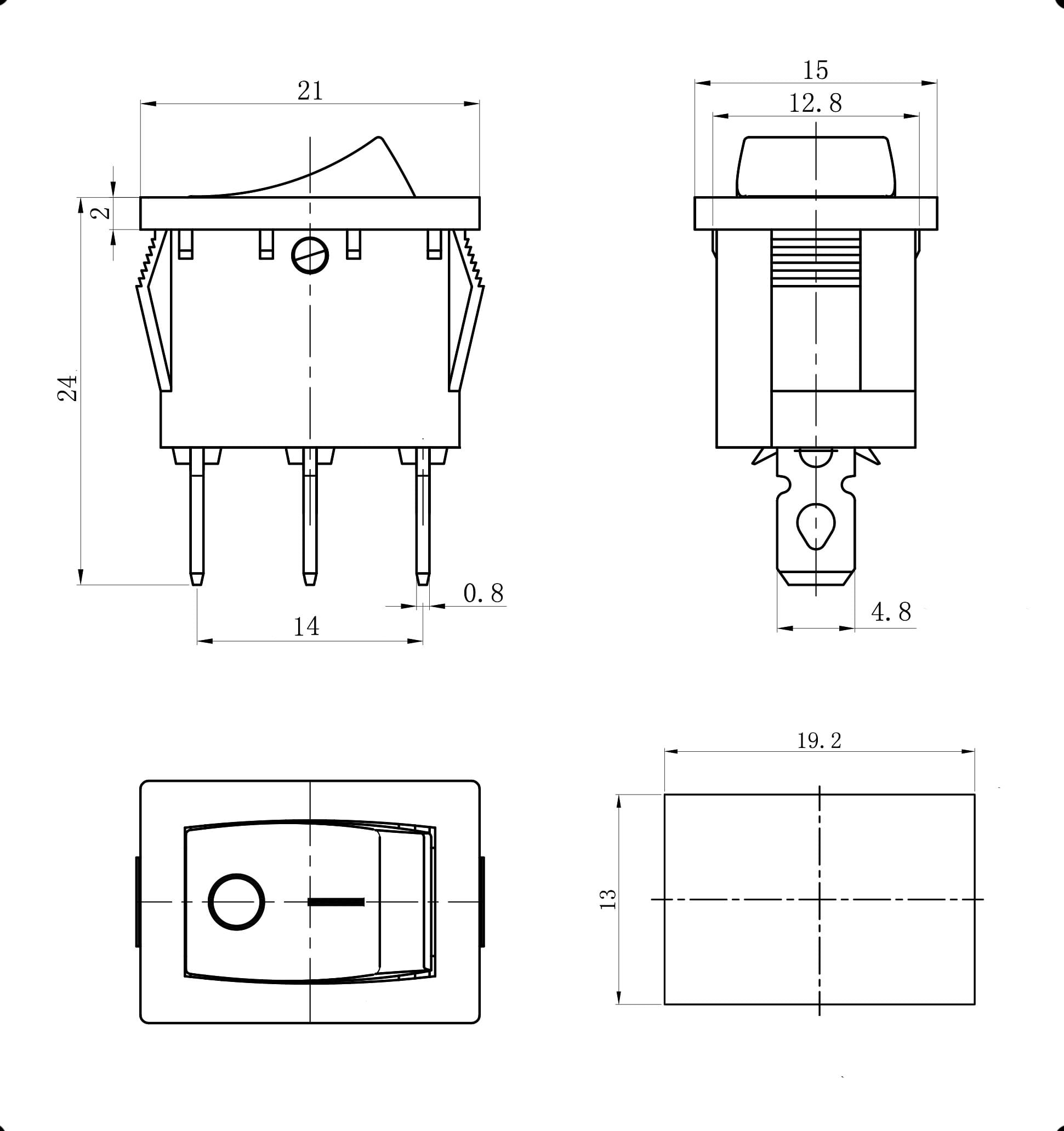 Миниатюра: Схема KCD1-102-C3-B/3P on-on 2
