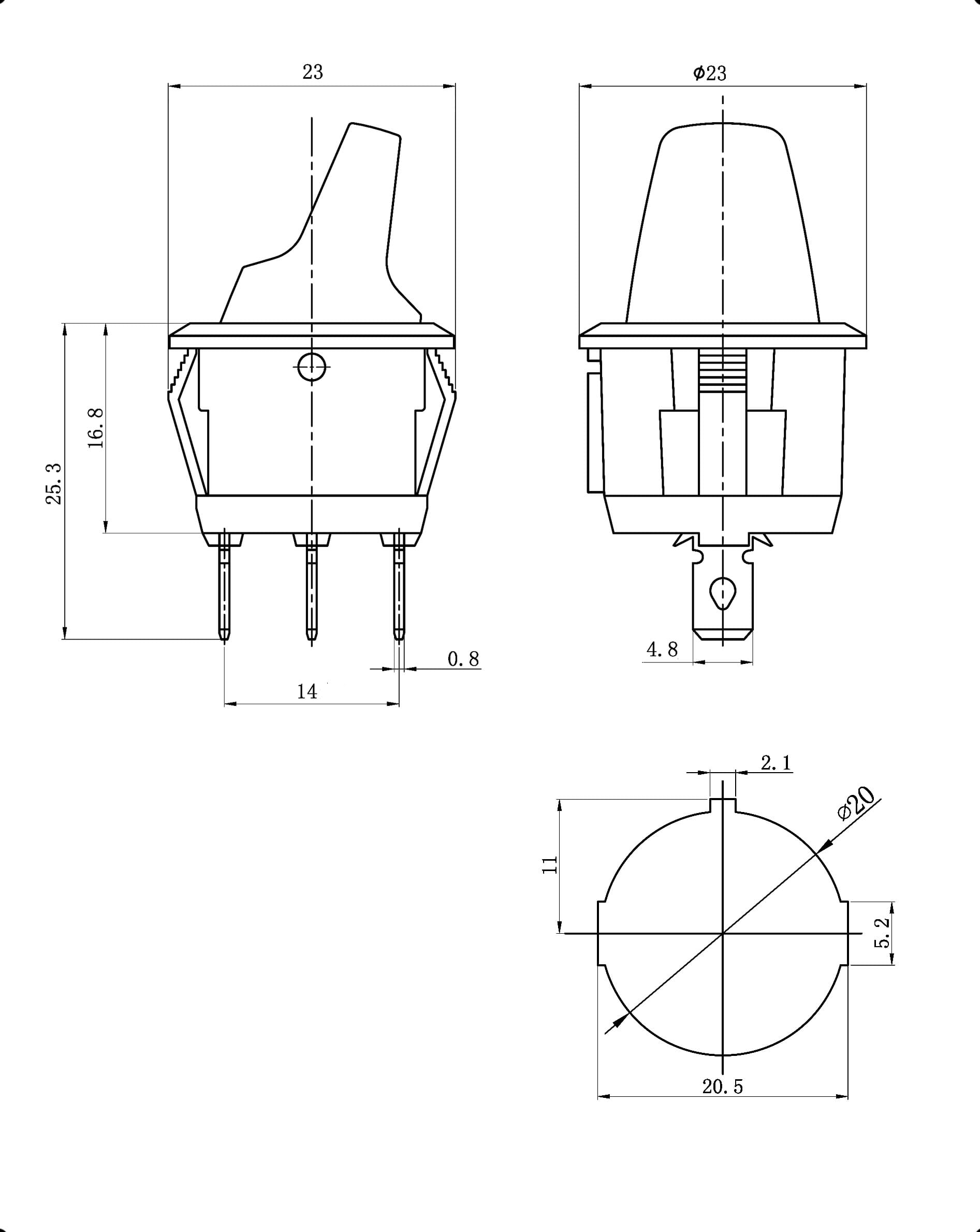 Миниатюра: Схема KCD1-101N-5H-Y/3P on-off 1