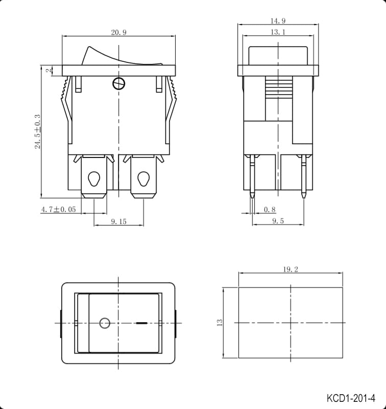 Миниатюра: Схема KCD1-201N-4-C3 R/4P on-off 1