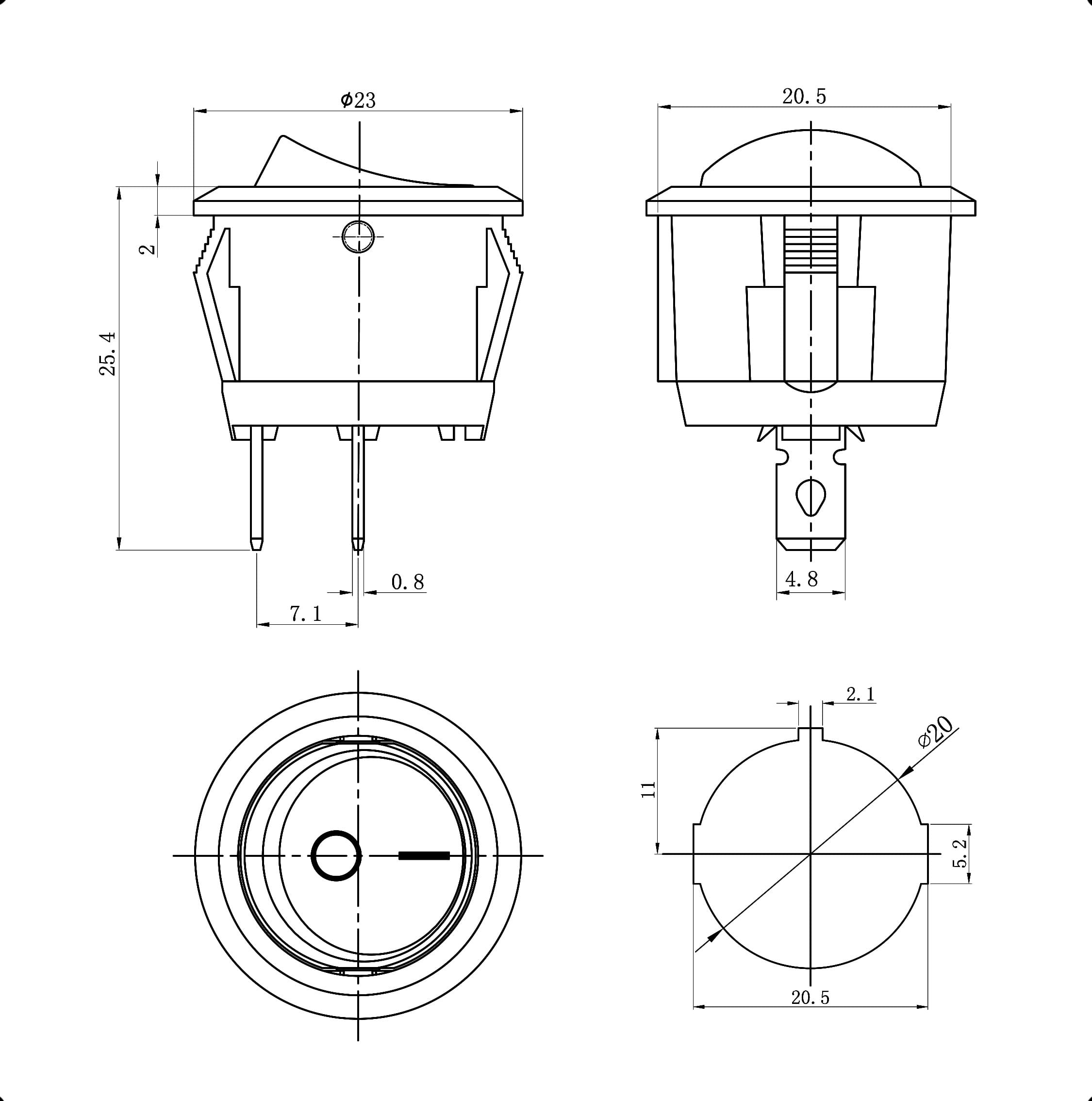 Миниатюра: Схема KCD1-101-5-C3-B/2P on-off 2