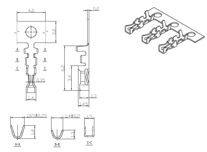 Миниатюра: Схема BLS2-14 pitch 2.00 mm+Terminal 2