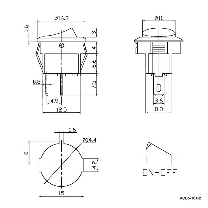 Миниатюра: Схема KCD5-101-2- C3-R/2P on-off