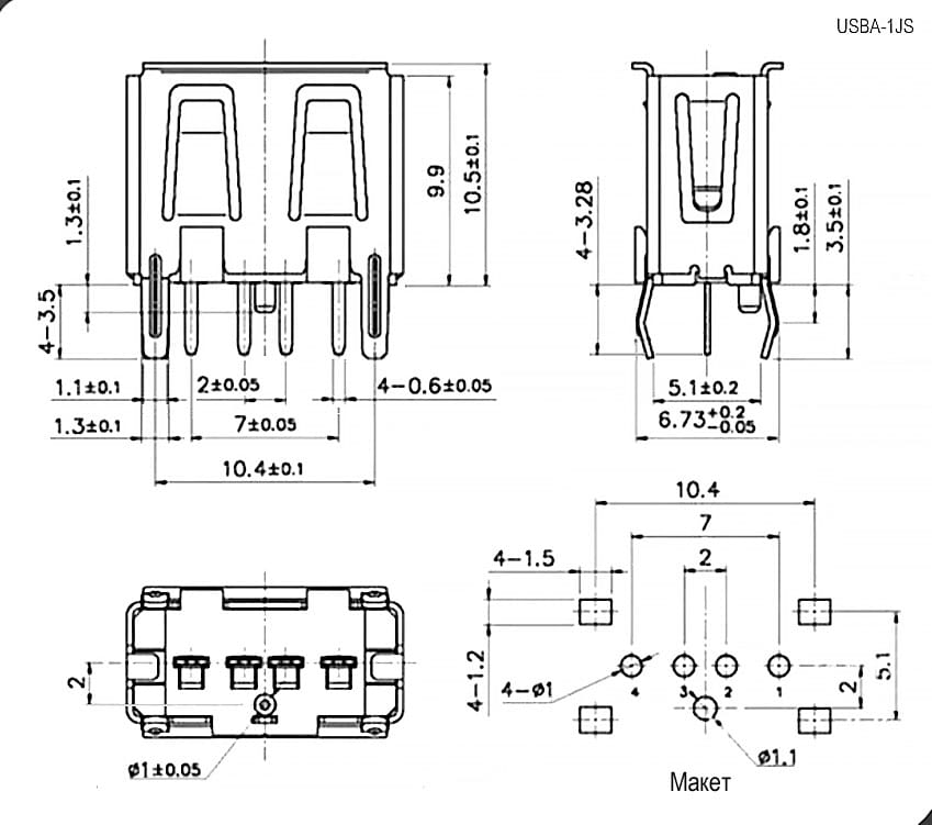 Миниатюра: Схема USBA-1JS (SZC)