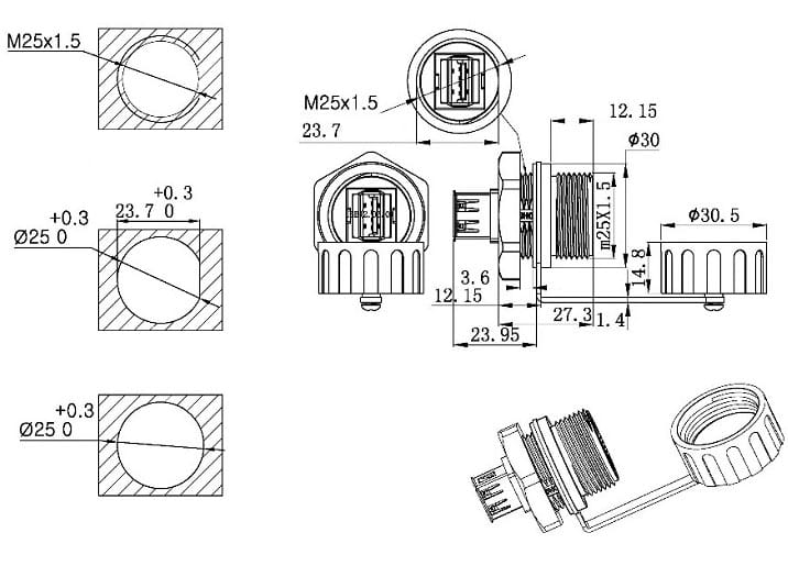 Миниатюра: Схема M25USBZ0-2.0G