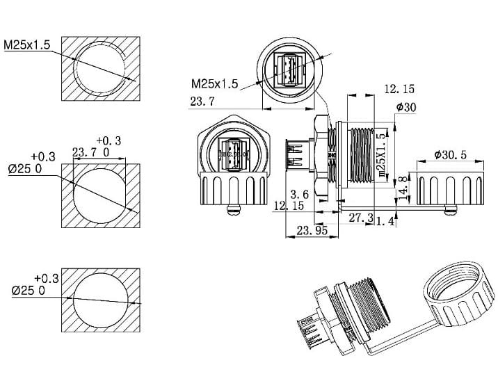 Миниатюра: Схема M25USBZ0-3.0G
