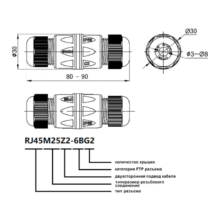 Миниатюра: Схема RJ45M25Z2-6BG2