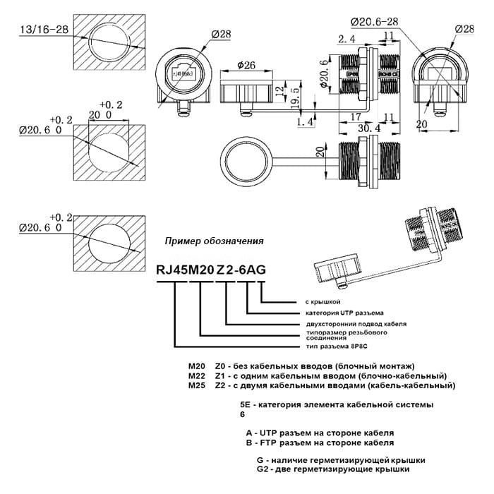 Миниатюра: Схема RJ45M20ZO-6AG