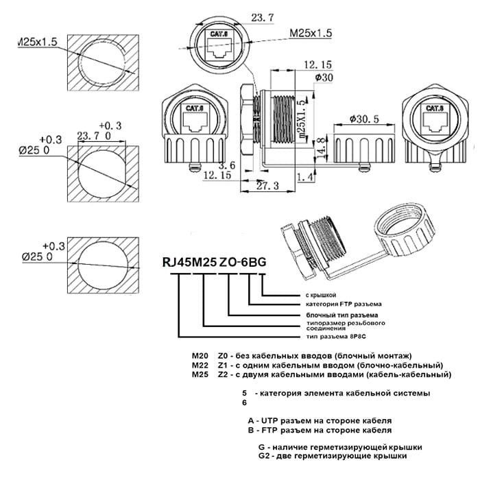 Миниатюра: Схема RJ45M25Z0-6BG