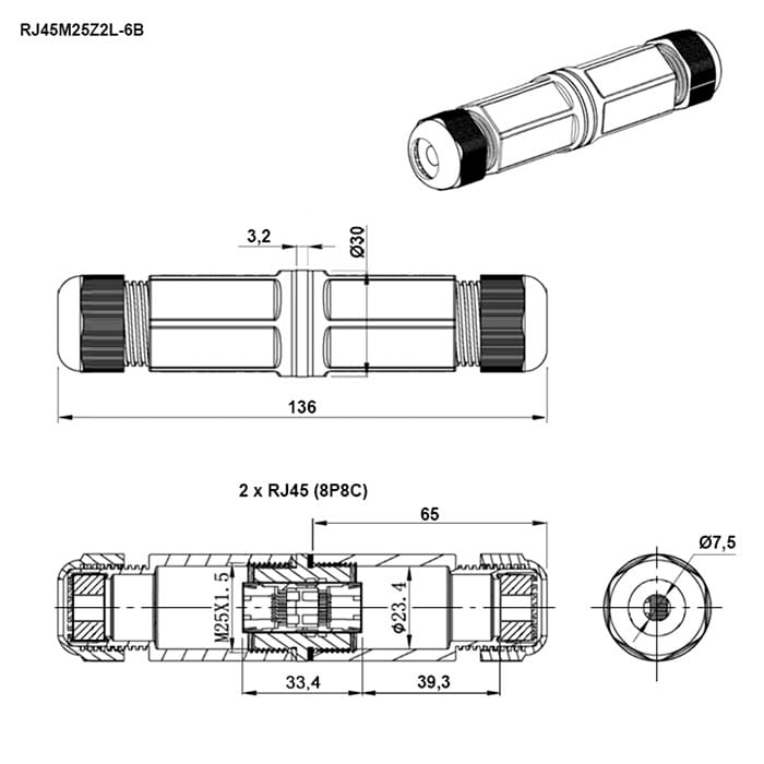 Миниатюра: Схема RJ45M25Z2L-6B