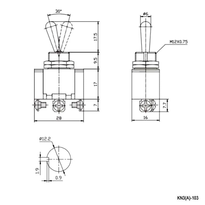 Миниатюра: Схема KN3(A)-103 on-off-on