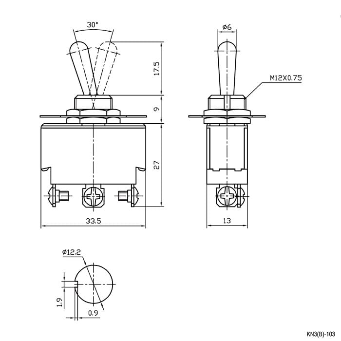 Миниатюра: Схема KN3(B)-103 on-off-on