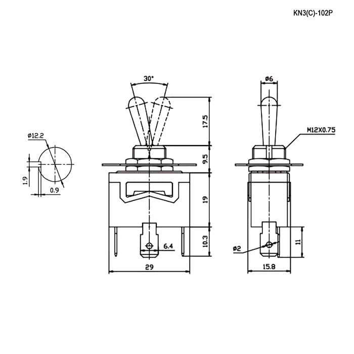 Миниатюра: Схема KN3(C)-102P on-on