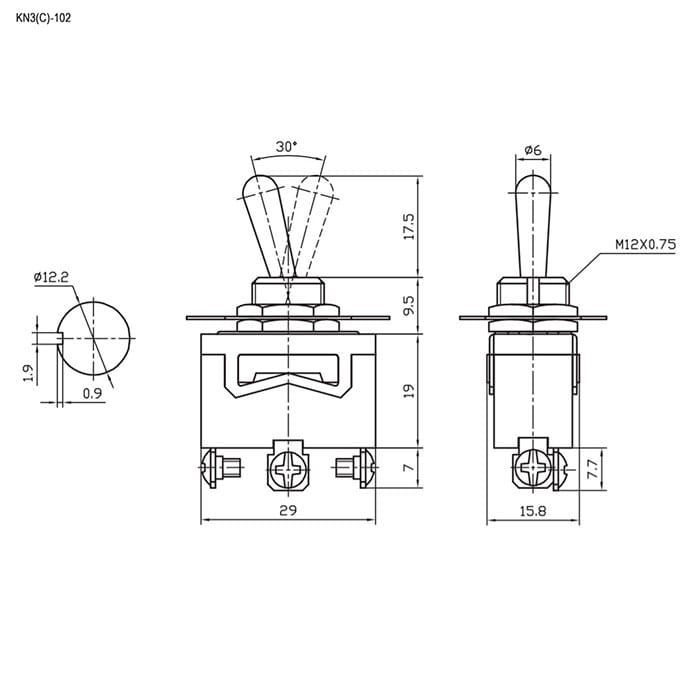 Миниатюра: Схема KN3(C)-123 (on)-off-(on)