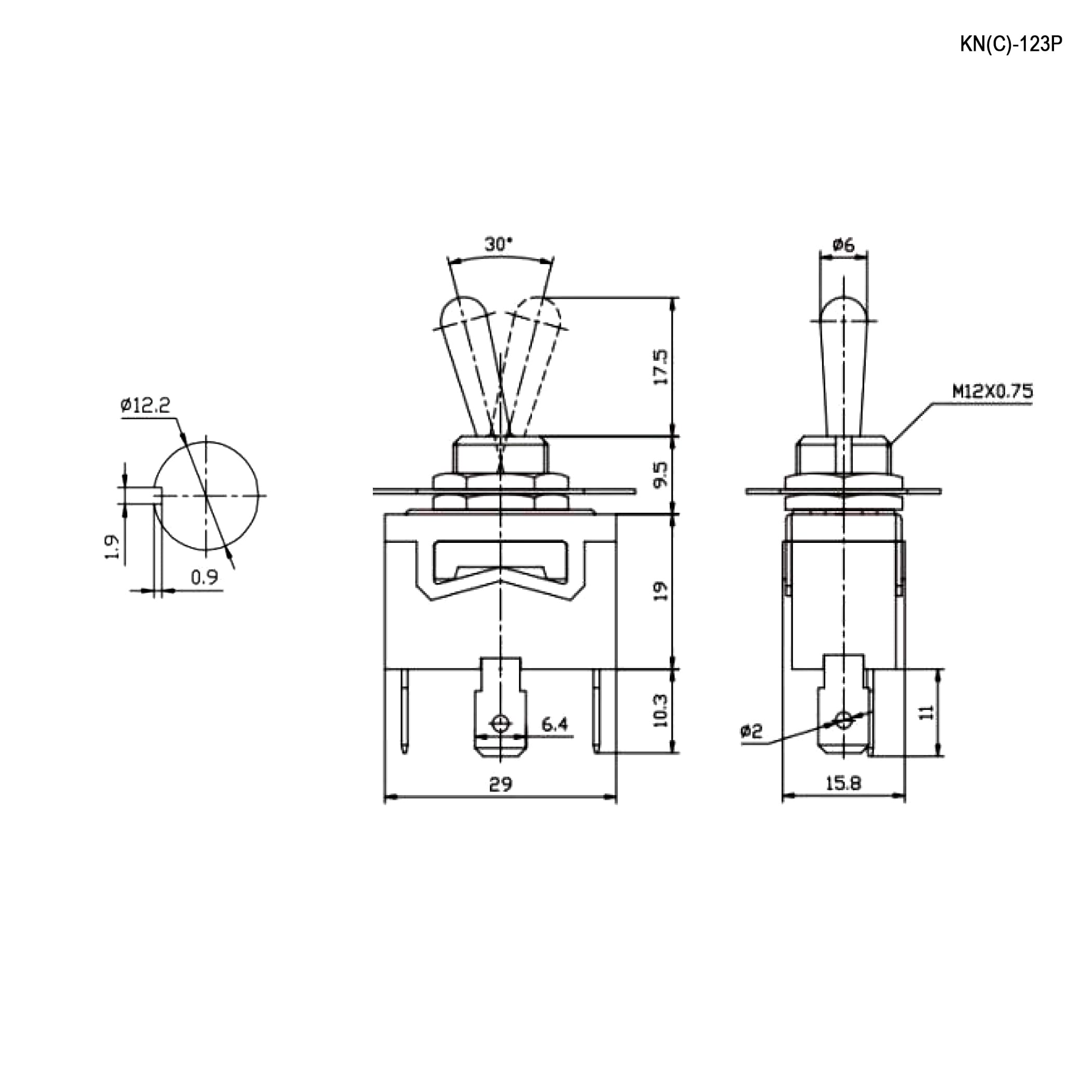 Миниатюра: Схема KN3(C)-123P (on)-off-(on)