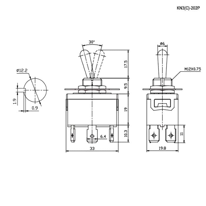 Миниатюра: Схема KN3(C)-202P on-on