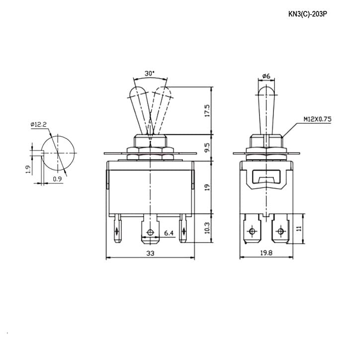 Миниатюра: Схема KN3(C)-203P on-off-on