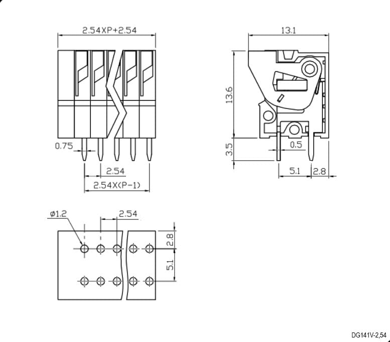 Миниатюра: Схема DG141V-2.54-04P-14-00Z(H)