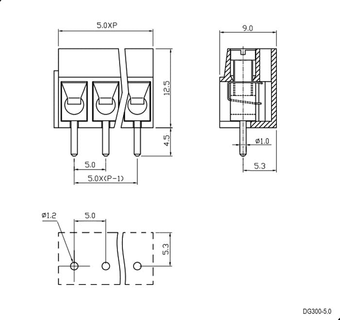 Миниатюра: Схема DG300-5.0-03P-12-00Z(H) 2