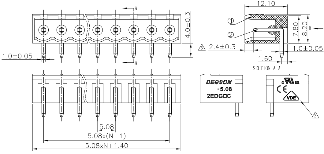 Миниатюра: Схема 2EDGRC-5.08-02P-14-00Z(H)