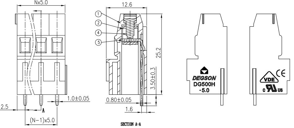 Миниатюра: Схема DG500H-5.0-03P-14-00A(H) 2