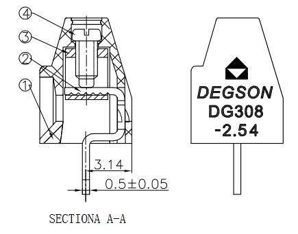 Миниатюра: Схема DG308-2.54-02P-14-00Z(H) 2