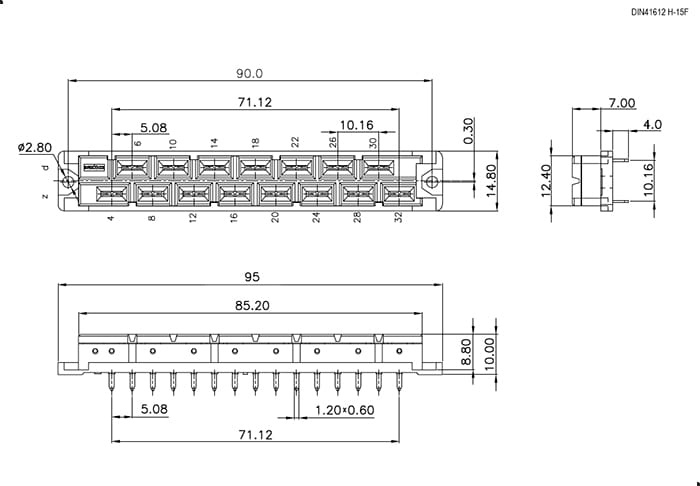 Миниатюра: Схема DIN41612 H-15F