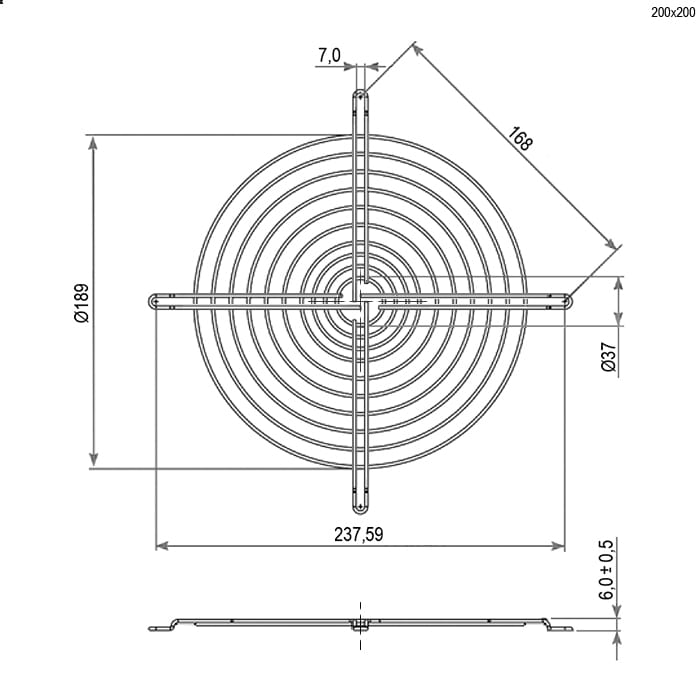 Миниатюра: Схема Решетка 200x200mm