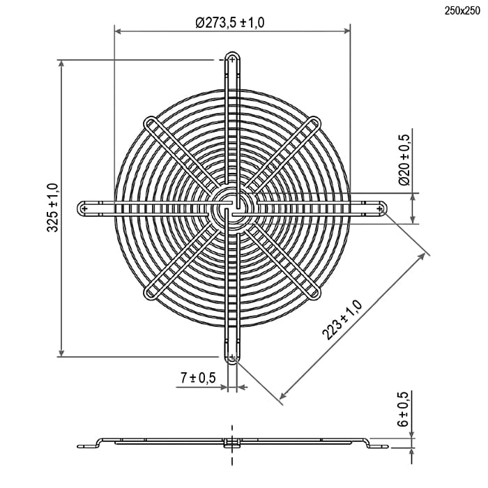 Миниатюра: Схема Решетка 250x250mm