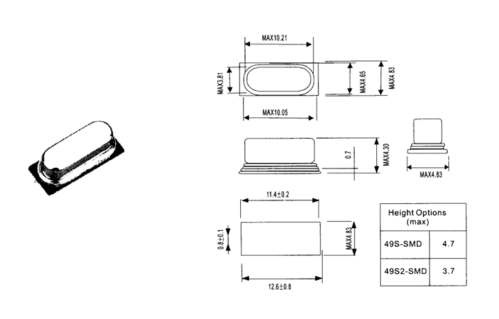 Миниатюра: Схема HC49SM-14.7456MHZ-20PF