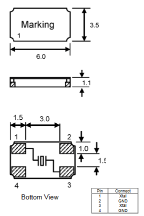 Миниатюра: Схема SMD6035-18.432-20pF-10/10ppm STRONG