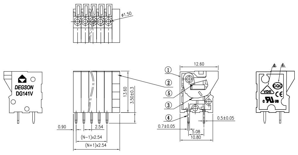 Миниатюра: Схема DG141V-2.54-16P-14-00Z(H)