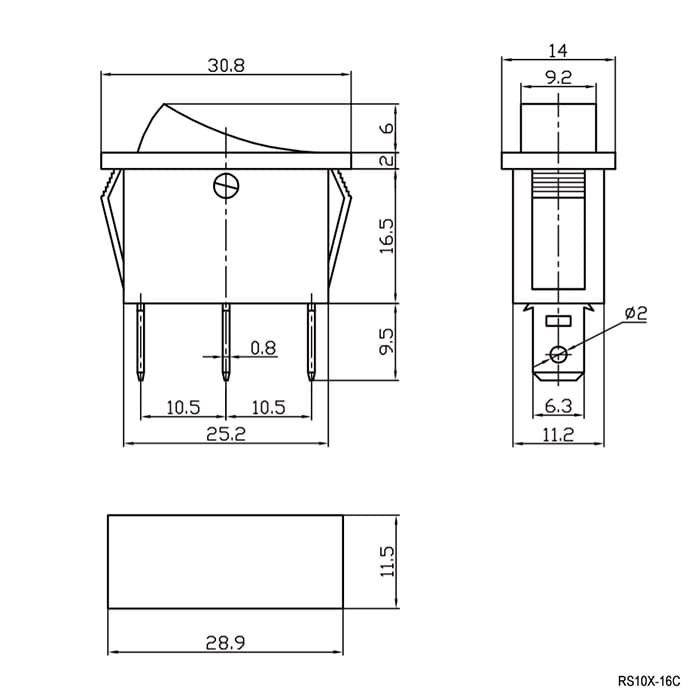 Миниатюра: Схема RS-103-16C ON-OFF-ON