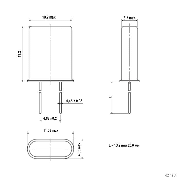 Миниатюра: Схема HC49U-2.4576MHZ-20PF CALTRON