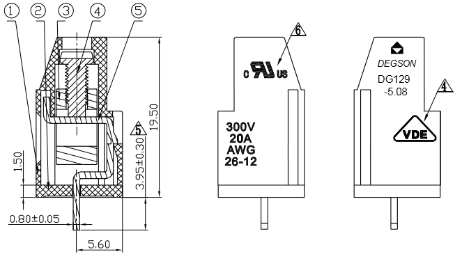 Миниатюра: Схема DG129-5.08-03P-14-00Z(H) 2