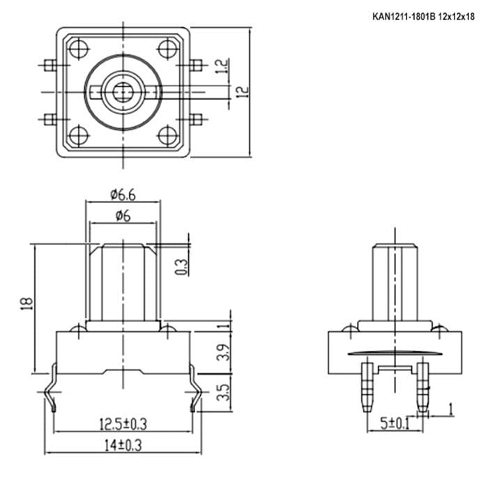 Миниатюра: Схема KAN1211-1801B 12x12x18 mm