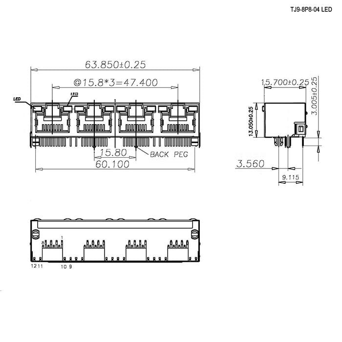 Миниатюра: Схема TJ9-8P8-04 LED