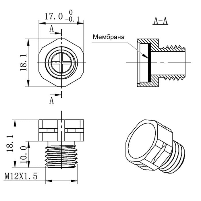 Миниатюра: Схема M12X1.5 PA66 CLEAR